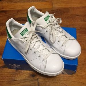 White & Green Adidas Stan Smith Sneakers